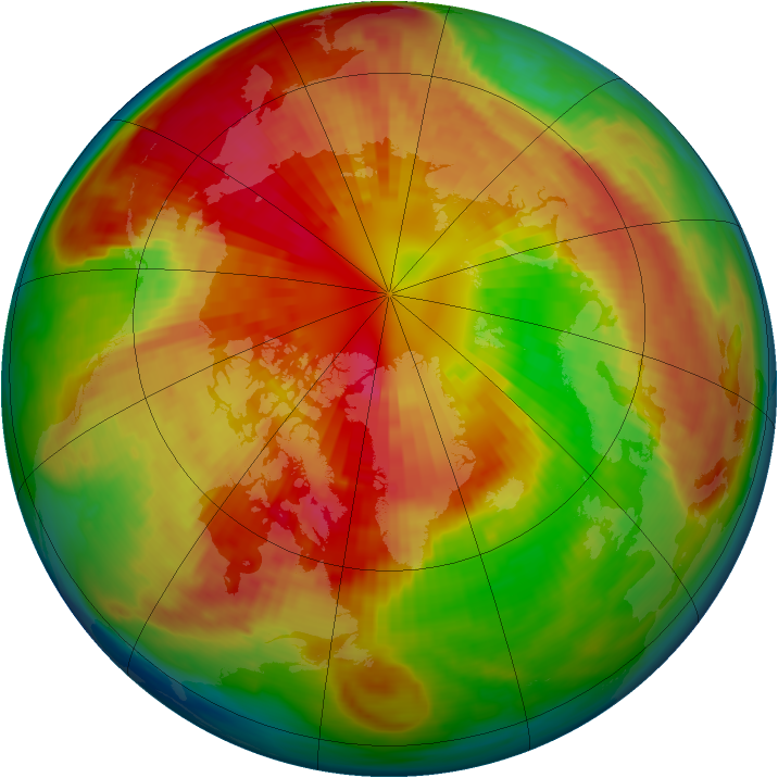 Arctic ozone map for 09 March 1988